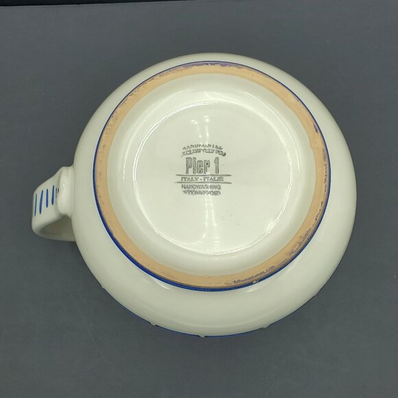 Pier 1 Colorful Blocks Pitcher Blue Red Green Orange Bricks Rectangles on Cream - Picture 7 of 8